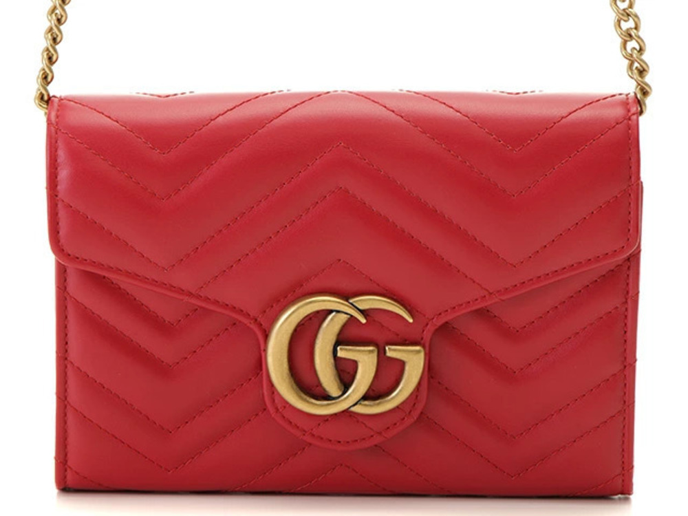 Gucci Quilted Bag GG Marmont Red